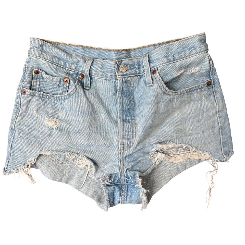 Levi's 501 Button Fly Jean‎ Shorts Women's Size 29 High Waisted Shorty Shorts